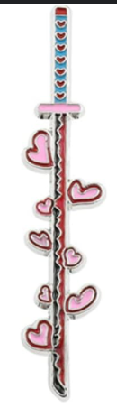 Anime Slayer Katana with Hearts Pin