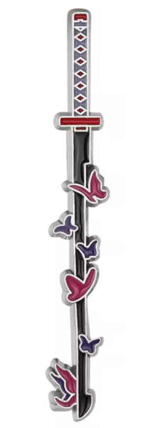 Anime Slayer Katana with Butterflies Enamel Pin
