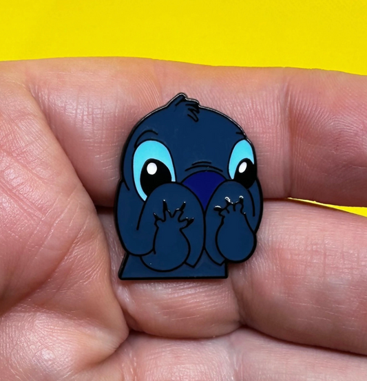 Stitch Shrugging Enamel Pin