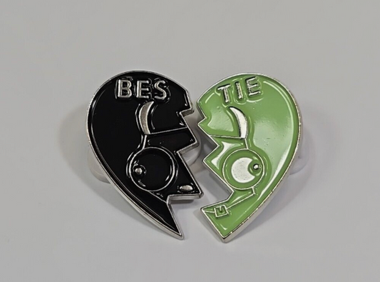GIR Bestie Heart Lapel Pins Invader Zim Animated TV Show 2 Pieces