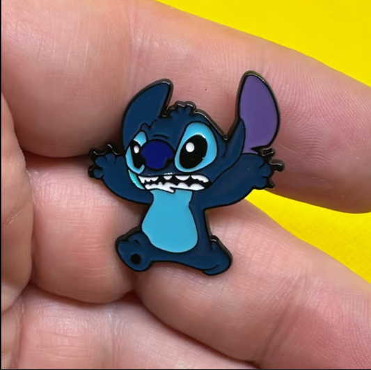 Stitch Running with Arms Up Enamel Pin – Lilo &amp; Stitch Collectible!