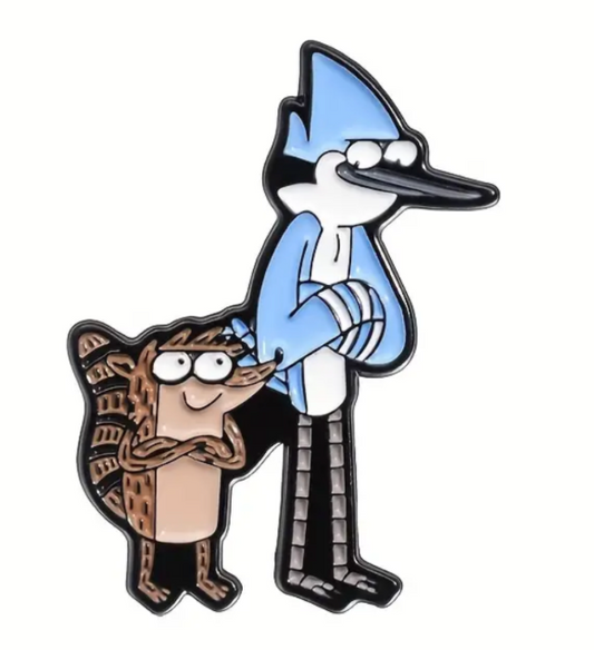 Regular Show Rigby and Mordecai Looking at Each Other Pin