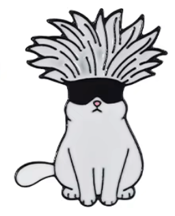 Jujutsu Kaisen Yuta Okkotsu &amp; Gojo Satoru Cat with Blindfold Enamel Pin