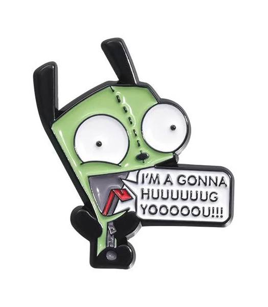 Invader Zim w/Text Bubble 'I'm Gonna Hug Youuuu' Enamel Pin